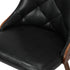Oikiture Dining Chairs Retro PU Leather x2 Black
