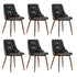 Oikiture Dining Chairs Cafe Seat Retro PU Leather x6 Black