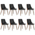 Oikiture Dining Chairs Cafe Seat Retro PU Leather x8 Black