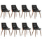 Oikiture Dining Chairs Cafe Seat Retro PU Leather x8 Black