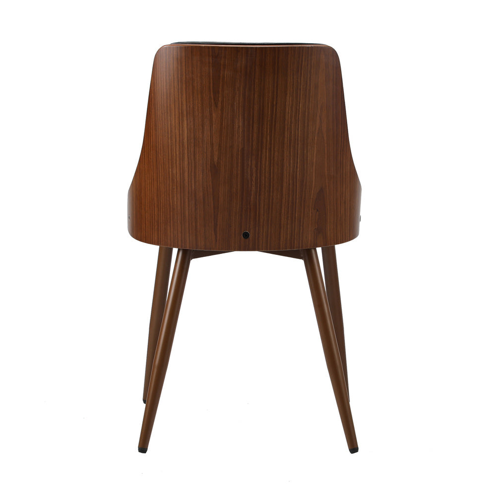 Oikiture Dining Chairs Cafe Seat Retro PU Leather x8 Black