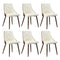 Oikiture Dining Chairs Kitchen Lounge PU Leather x6 White