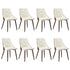 Oikiture Dining Chairs Kitchen Lounge PU Leather x8 White