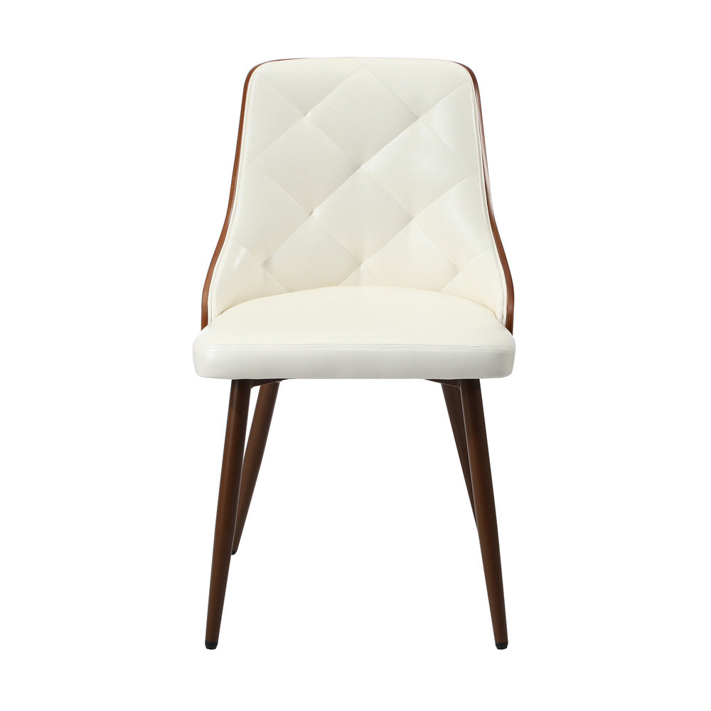 Oikiture Dining Chairs Kitchen Lounge PU Leather x8 White
