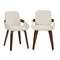 Oikiture 2x Dining Bentwood Chairs PU Leather Kitchen Beige