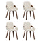 Oikiture 4x Bentwood Dining Chairs PU Leather Beige