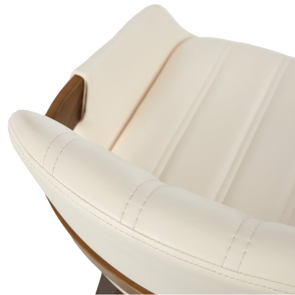 Oikiture 4x Bentwood Dining Chairs PU Leather Beige
