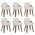Oikiture 6x Bentwood Dining Chairs PU Leather Beige