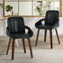 Oikiture 2x Dining Bentwood Chairs PU Leather Kitchen Black