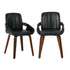 Oikiture 2x Dining Bentwood Chairs PU Leather Kitchen Black