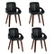 Oikiture 4x Bentwood Dining Chairs PU Leather Black