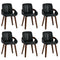 Oikiture 6x Bentwood Dining Chairs PU Leather Black