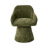 Chenille Swivel Dining Chair – 360° Rotating Seat, Tufted Design, Green