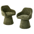 Oikiture 2x Dining Chair Swivel Armchair Lounge Chairs Chenille Green
