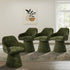 4x Dining Chair Swivel Armchair Lounge Chairs Chenille Green