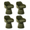 4x Dining Chair Swivel Armchair Lounge Chairs Chenille Green