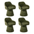 4x Dining Chair Swivel Armchair Lounge Chairs Chenille Green