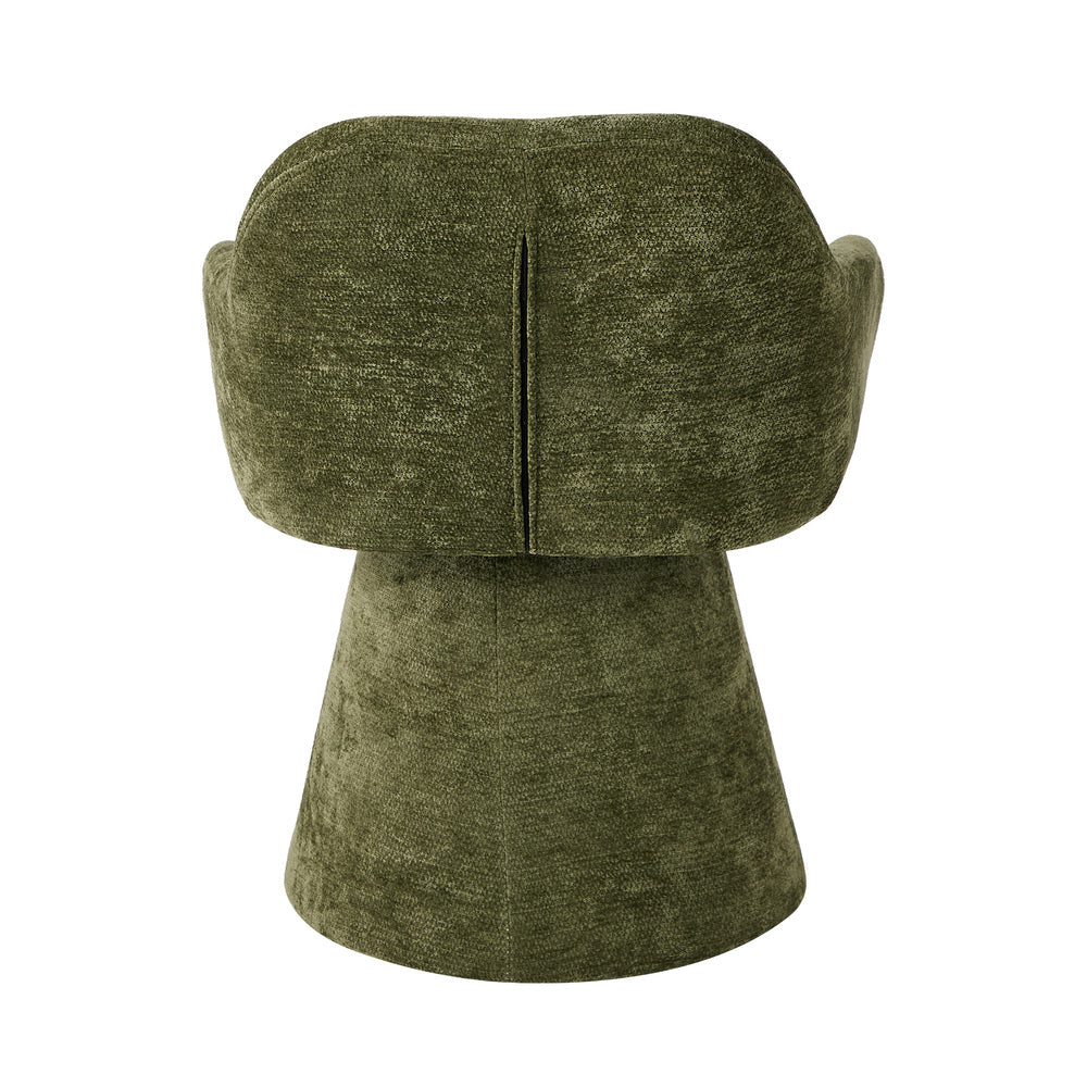 4x Dining Chair Swivel Armchair Lounge Chairs Chenille Green
