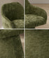 4x Dining Chair Swivel Armchair Lounge Chairs Chenille Green