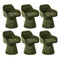 6x Dining Chair Swivel Armchair Lounge Chairs Chenille Green