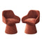 Oikiture 2x Dining Chair Swivel Lounge Accent Polyester Linen Red