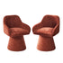 Oikiture 2x Dining Chair Swivel Lounge Accent Polyester Linen Red