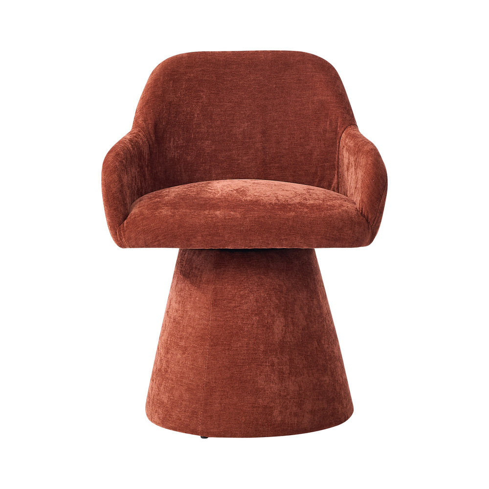 Oikiture 2x Dining Chair Swivel Lounge Accent Polyester Linen Red
