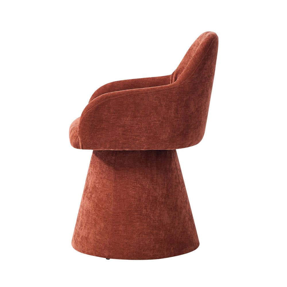 Oikiture 2x Dining Chair Swivel Lounge Accent Polyester Linen Red