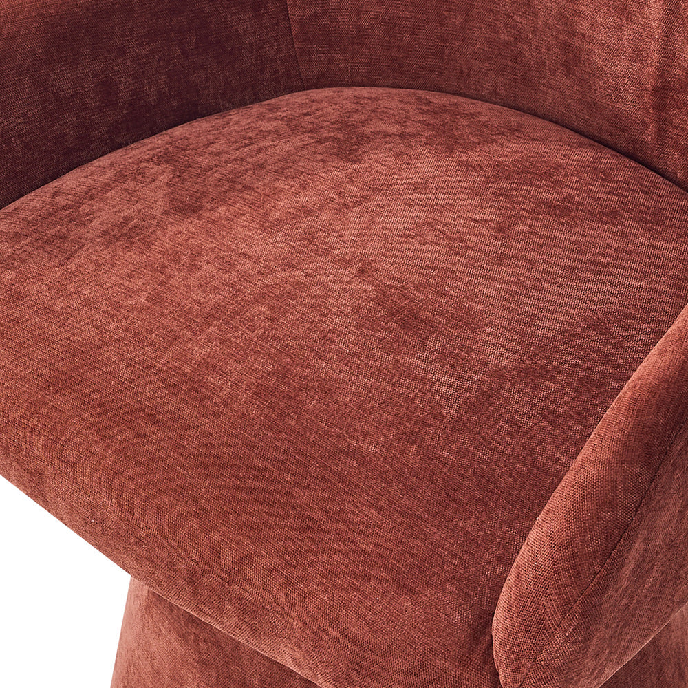 Oikiture 2x Dining Chair Swivel Lounge Accent Polyester Linen Red