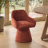 Oikiture 2x Dining Chair Swivel Lounge Accent Polyester Linen Red