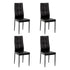 4PCS Dining Chairs High-Back Faux Leather Square Pattern
