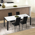 4PCS Dining Chairs High-Back Faux Leather Square Pattern