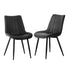 Oikiture 2x Dining Chairs Accent Chair Upholstered PU Leather Black