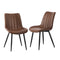 Oikiture 2x Dining Chairs Accent Chair Upholstered PU Leather Brown