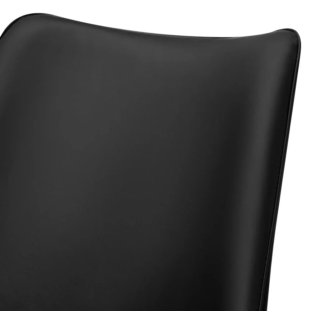 2x Dining Chairs Kitchen Chairs Upholstered PU Leather Black