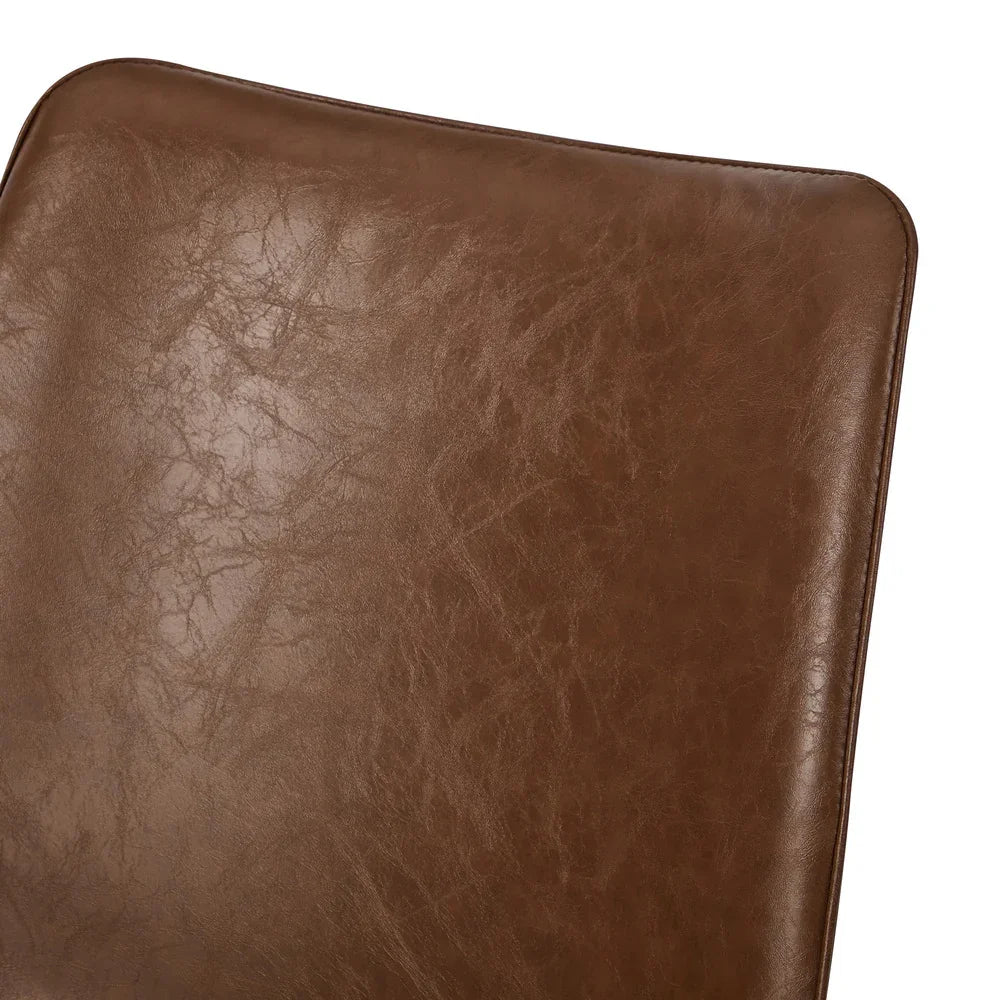 2x Dining Chairs Kitchen Chairs Upholstered PU Leather Brown