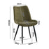 6x Accent Dining Chairs, Upholstered Linen Fabric Seating, Green Colour