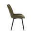 6x Accent Dining Chairs, Upholstered Linen Fabric Seating, Green Colour