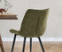 6x Accent Dining Chairs, Upholstered Linen Fabric Seating, Green Colour