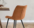 2x Accent Dining Chairs, Upholstered Linen Fabric Seating, Orange Colour