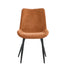 6x Accent Dining Chairs, Upholstered Linen Fabric Seating, Orange Colour