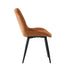 6x Accent Dining Chairs, Upholstered Linen Fabric Seating, Orange Colour