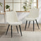 2x Accent Dining Chairs Upholstered Linen Fabric White