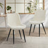2x Accent Dining Chairs Upholstered Linen Fabric White