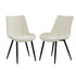 2x Accent Dining Chairs Upholstered Linen Fabric White