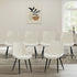 6x Accent Dining Chairs Upholstered Linen Fabric White