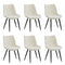 6x Accent Dining Chairs Upholstered Linen Fabric White