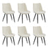 6x Accent Dining Chairs Upholstered Linen Fabric White
