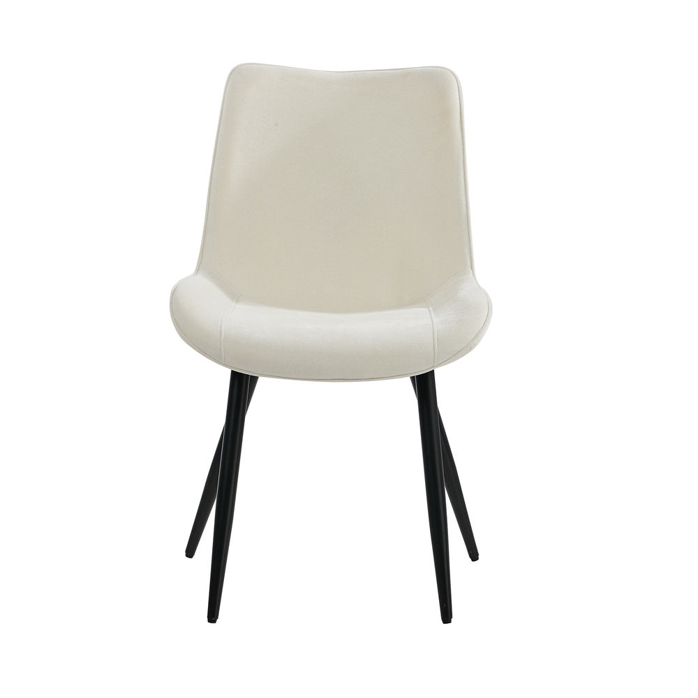 6x Accent Dining Chairs Upholstered Linen Fabric White