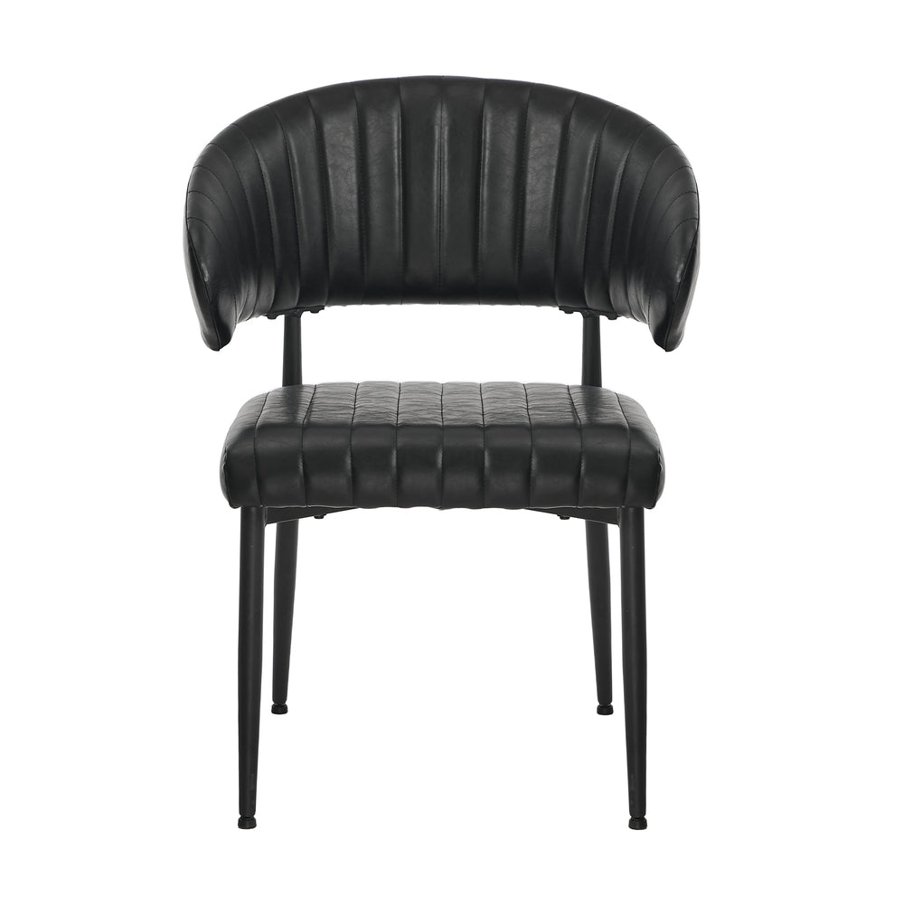 4x PU Leather Dining Chair Kitchen Padded Seat Black